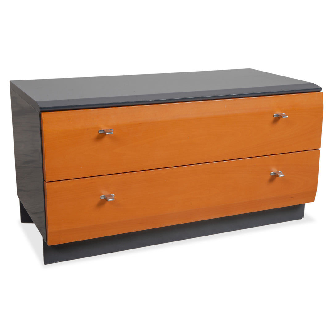 Interlübke Holz Sideboard Braun Blau Grau Navyblau Nachttisch