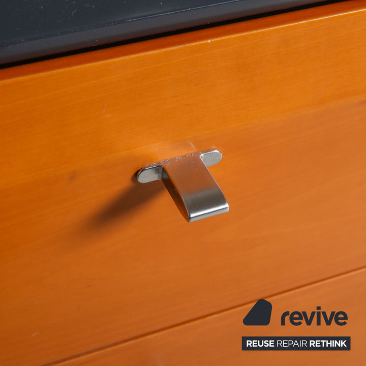 Interlübke Holz Sideboard Braun Blau Grau Navyblau Nachttisch