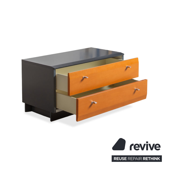 Interlübke Holz Sideboard Braun Blau Grau Navyblau Nachttisch