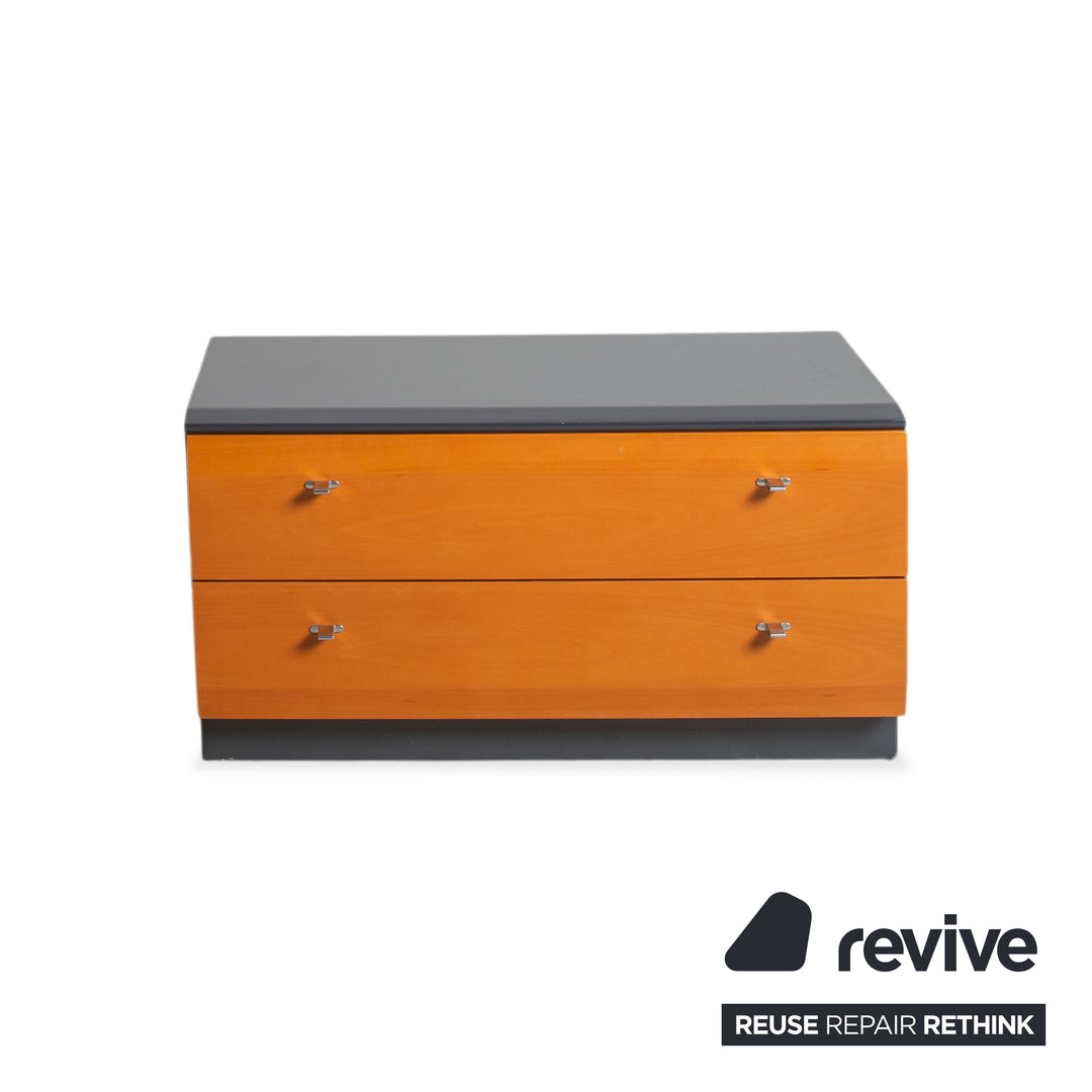 Interlübke Holz Sideboard Braun Blau Grau Navyblau Nachttisch