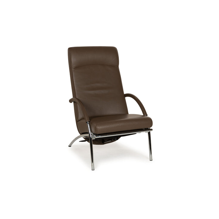 IP Design Curve Leder Relaxsessel Braun manuelle Funktion