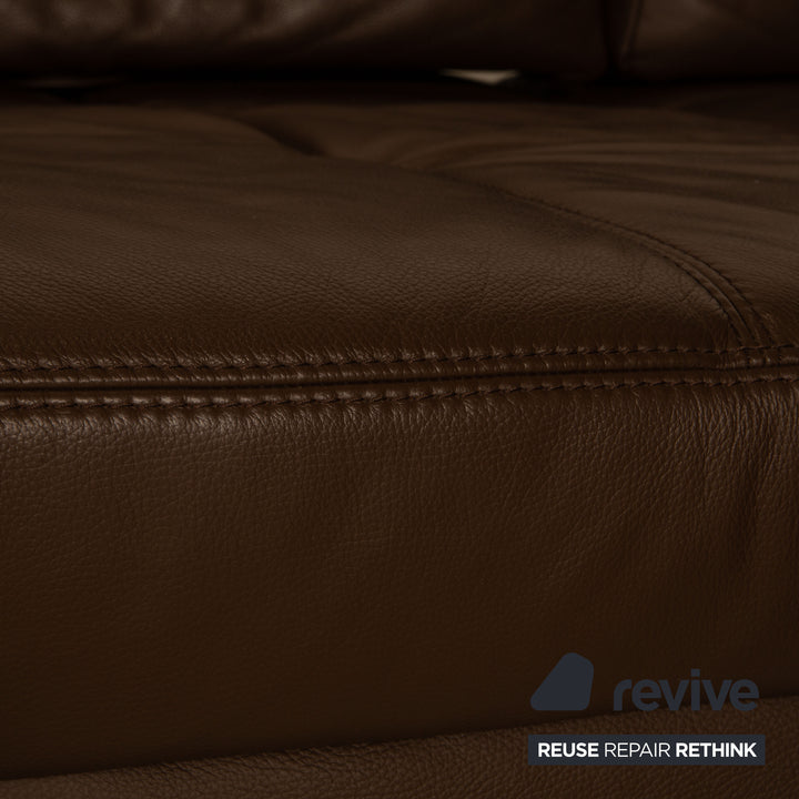 Joop! Loft Leder Ecksofa Braun Sofa Couch Funktion Recamiere rechts