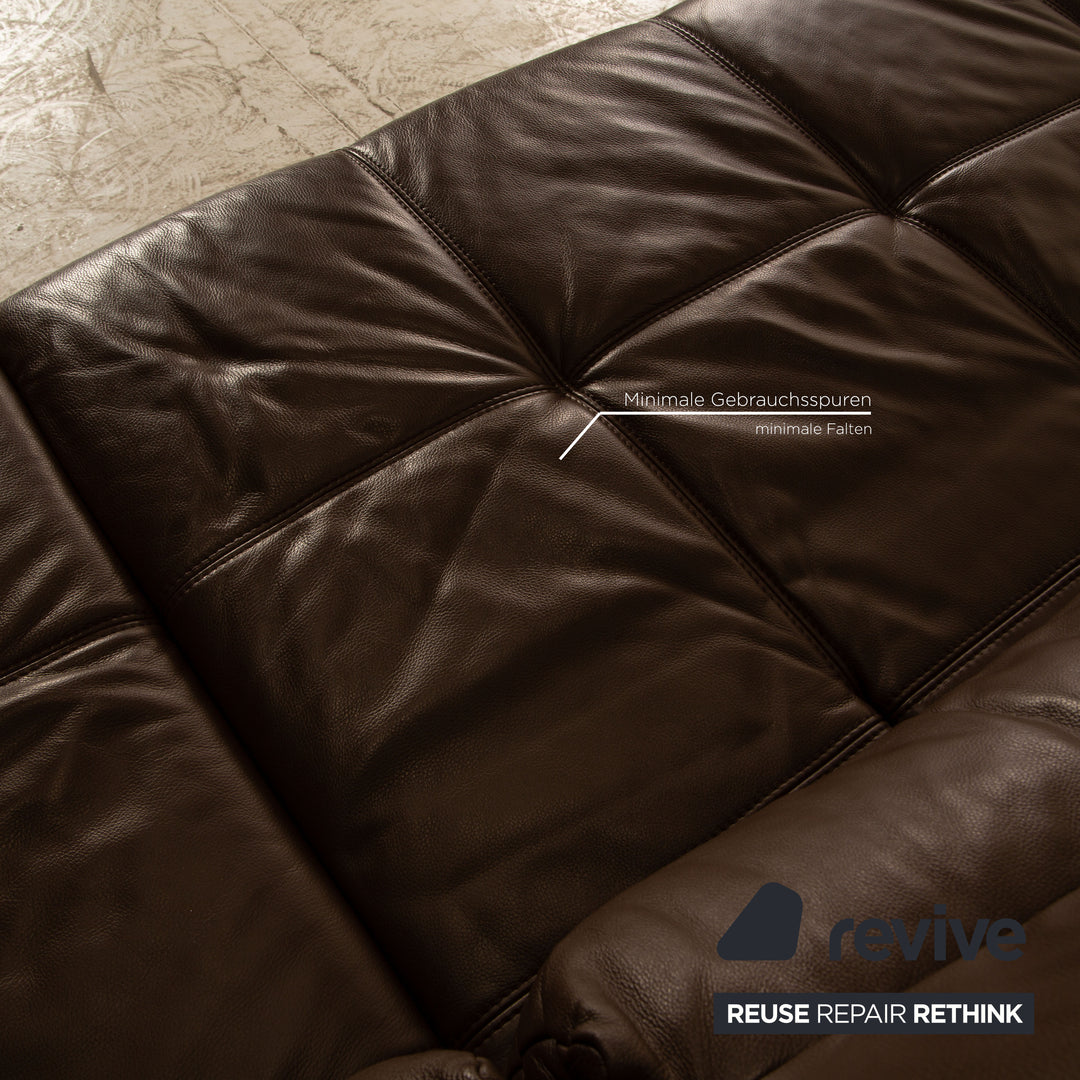 Joop! Loft Leder Ecksofa Braun Sofa Couch Funktion Recamiere rechts