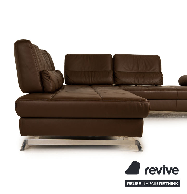 yup! Loft leather sofa set brown corner sofa stool recamier right