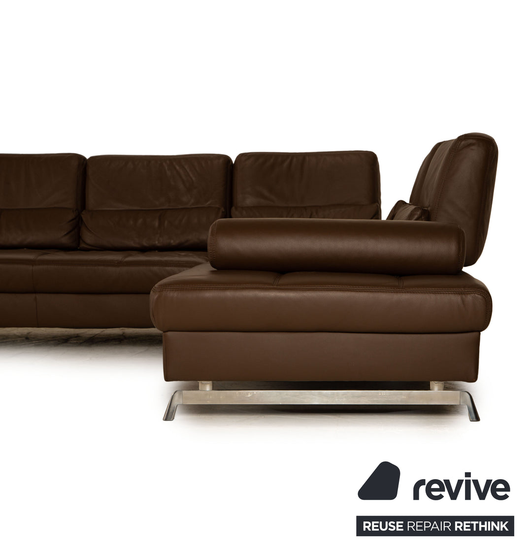 yup! Loft leather sofa set brown corner sofa stool recamier right