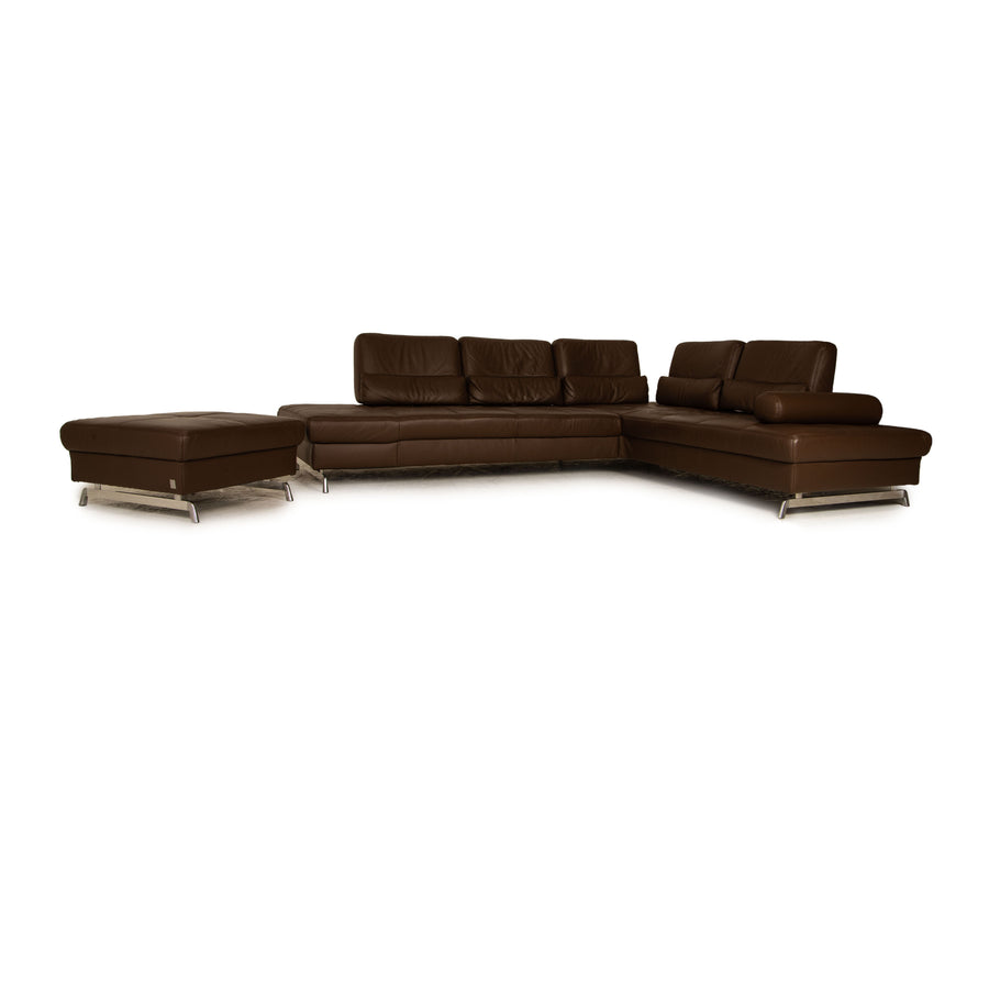 yup! Loft leather sofa set brown corner sofa stool recamier right