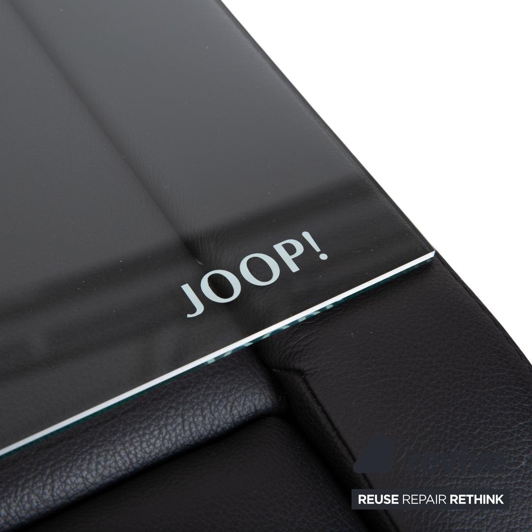 Joop! Swing Nightstand Side Table Sideboard Black Leather with Drawer and Shelf