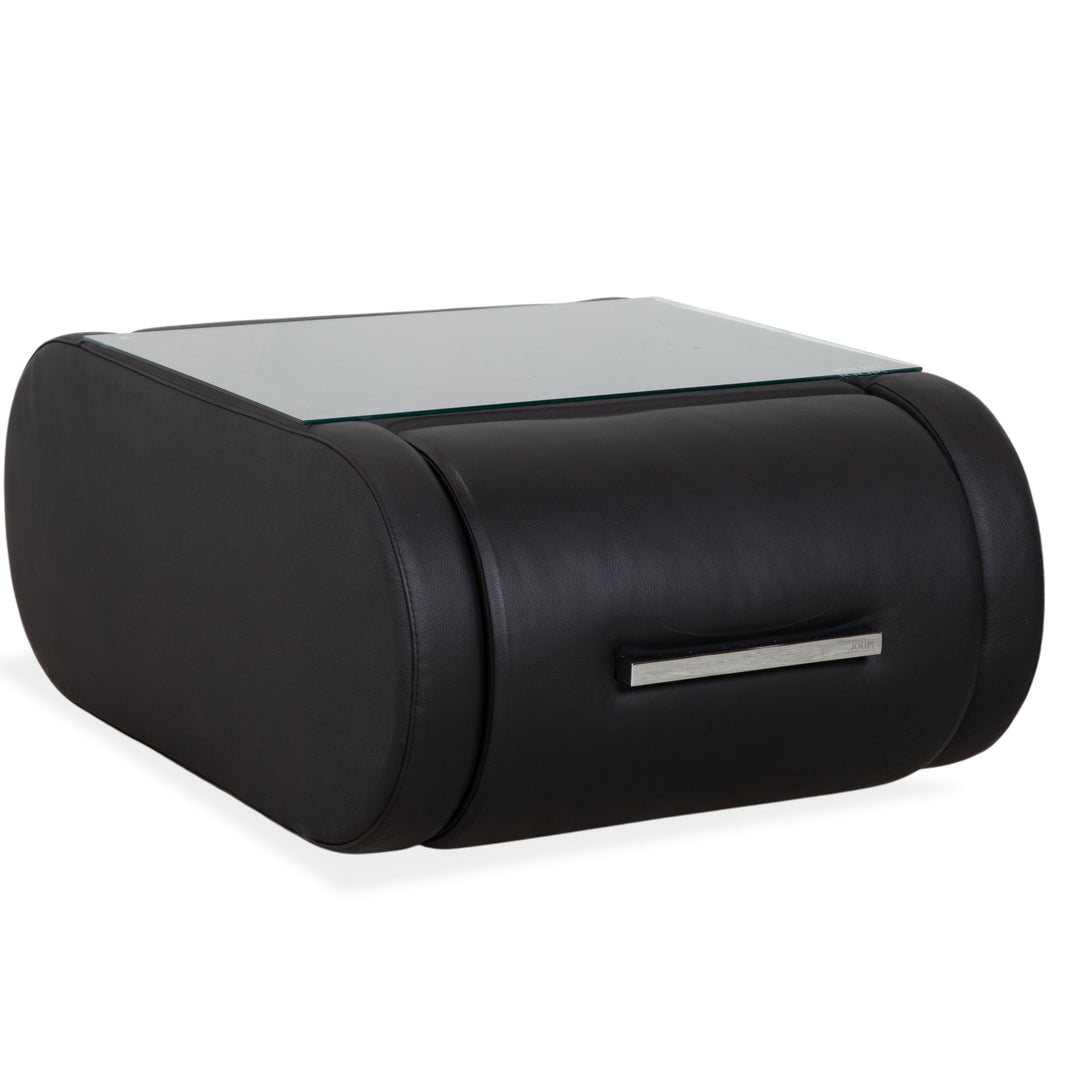 Joop! Swing Nightstand Side Table Sideboard Black Leather with Drawer and Shelf