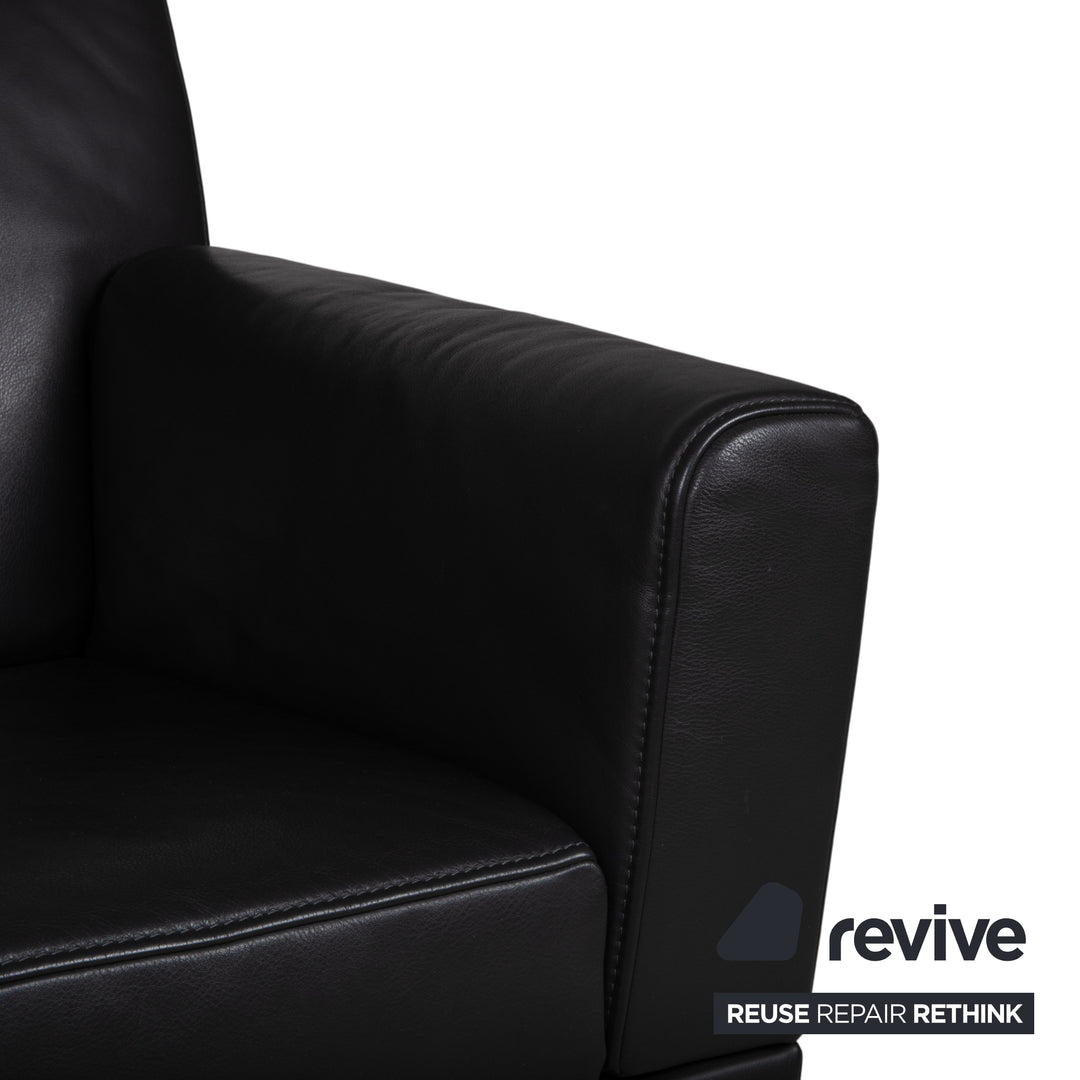 Jori Glove JR-8900 Leder Zweisitzer Schwarz manuelle Funktion Sofa Couch