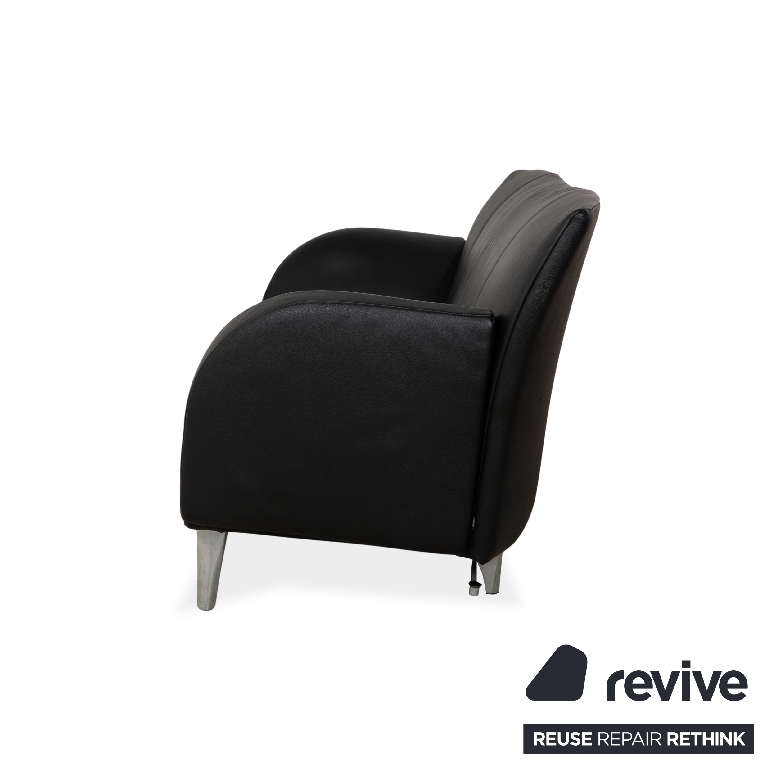 Jori JR-8100 Leather Two-Seater Black Manual Function Sofa Couch