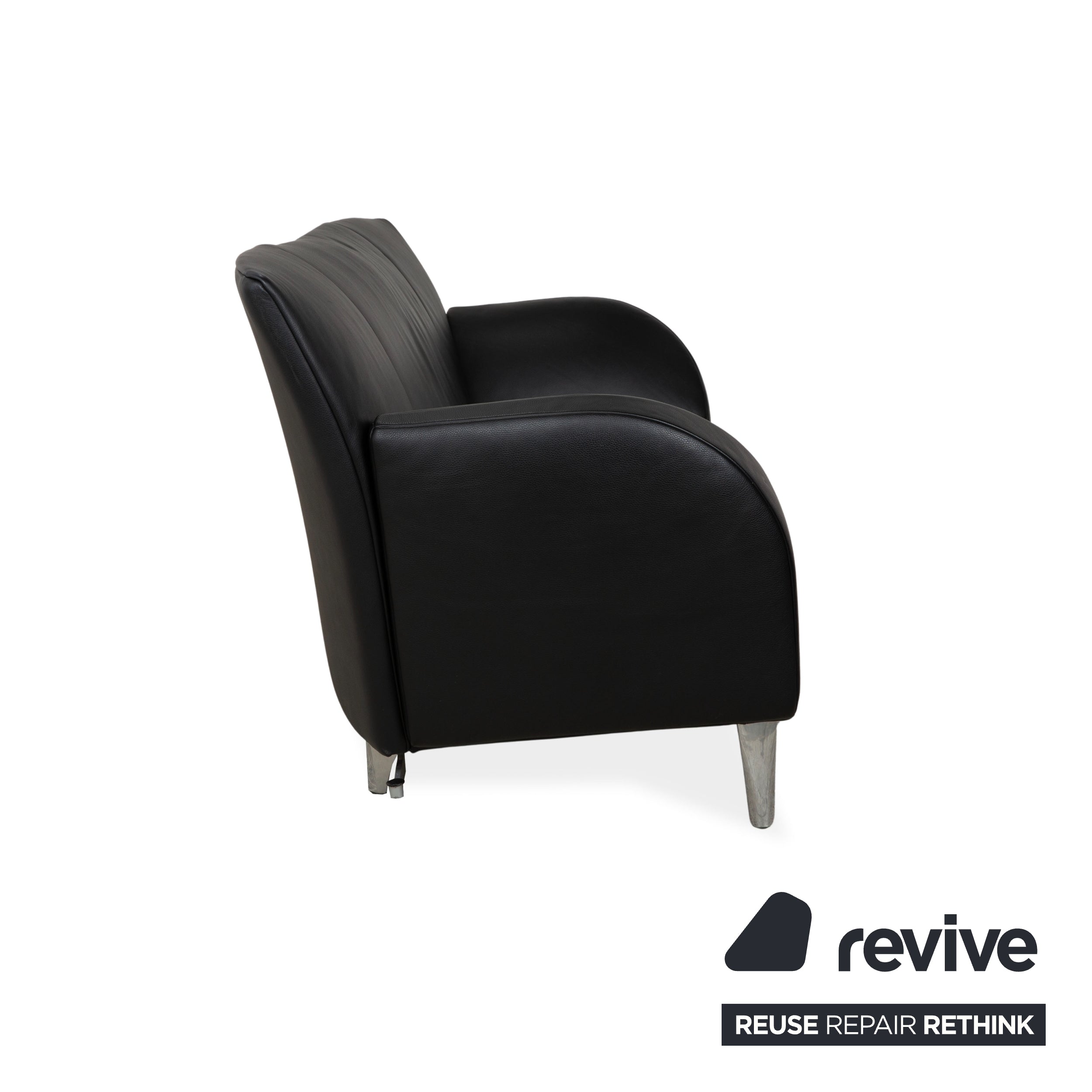 Jori JR-8100 Leather Two-Seater Black Manual Function Sofa Couch