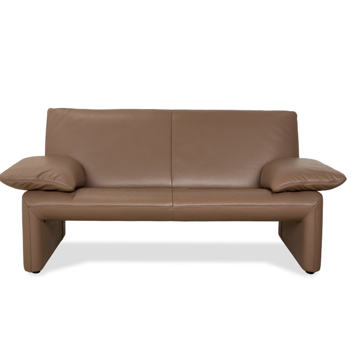 Jori JR 8750 Leather Two-Seater Brown Taupe Manual Function Sofa Couch
