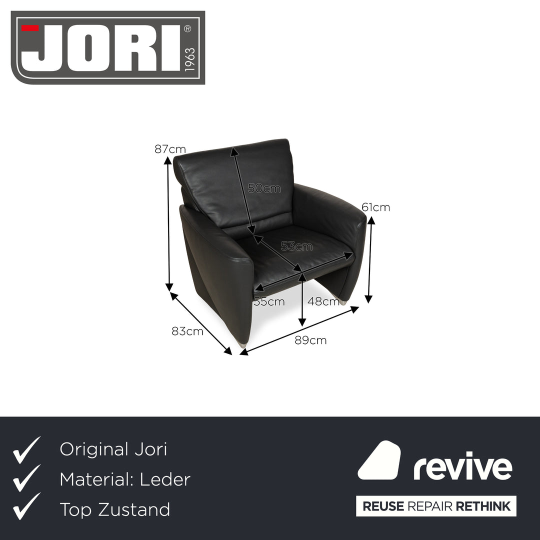 Jori Leder Sessel Grau