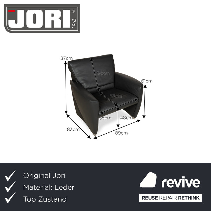 Jori Leder Sessel Grau