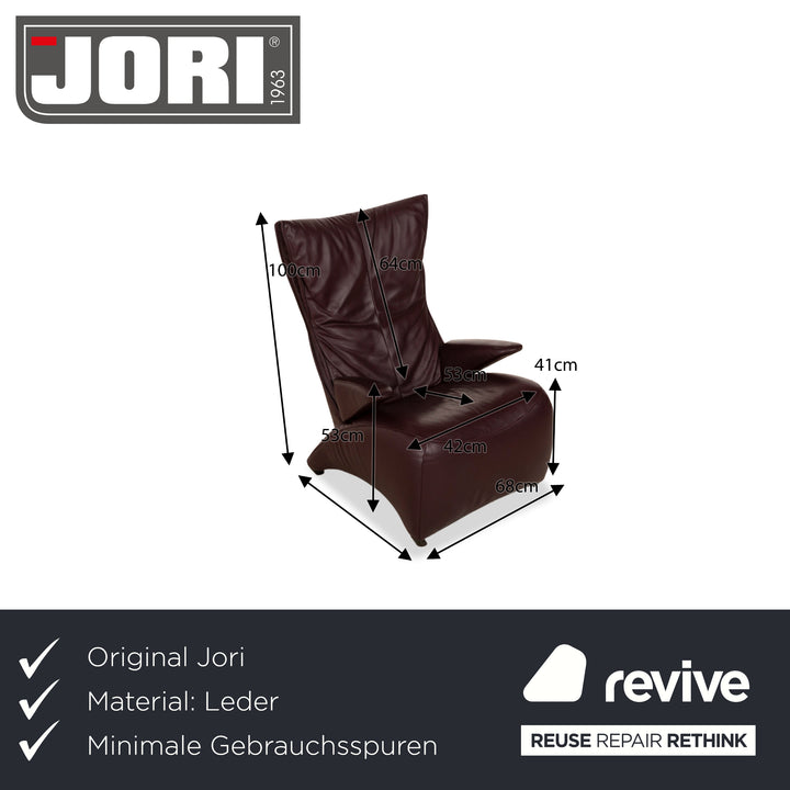 Fauteuil Jori en Cuir Rouge Rouge Foncé