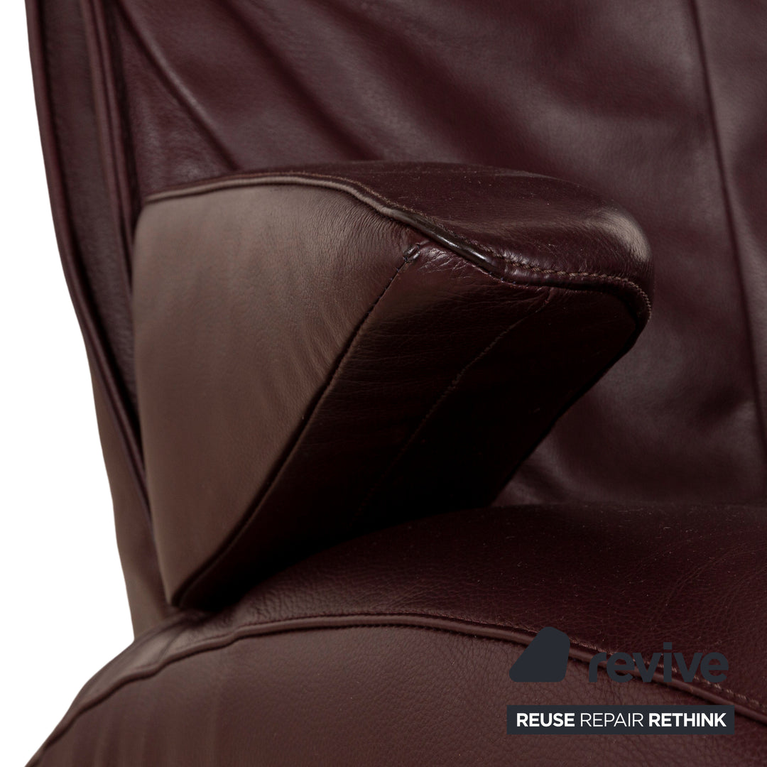 Fauteuil Jori en Cuir Rouge Rouge Foncé