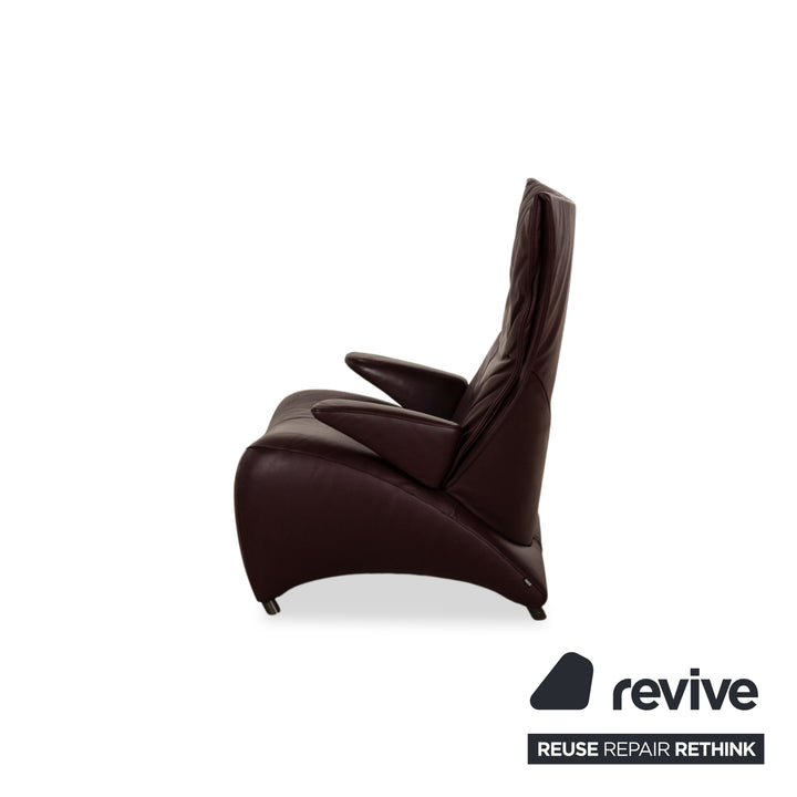 Fauteuil Jori en Cuir Rouge Rouge Foncé