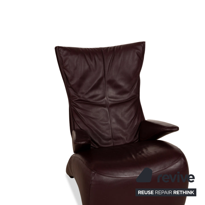 Fauteuil Jori en Cuir Rouge Rouge Foncé