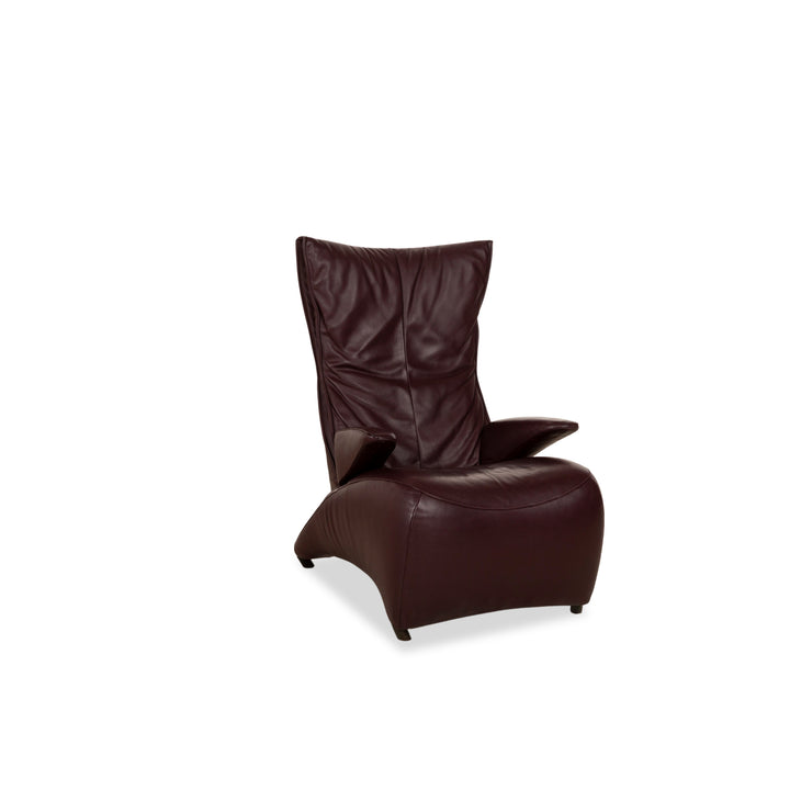 Fauteuil Jori en Cuir Rouge Rouge Foncé