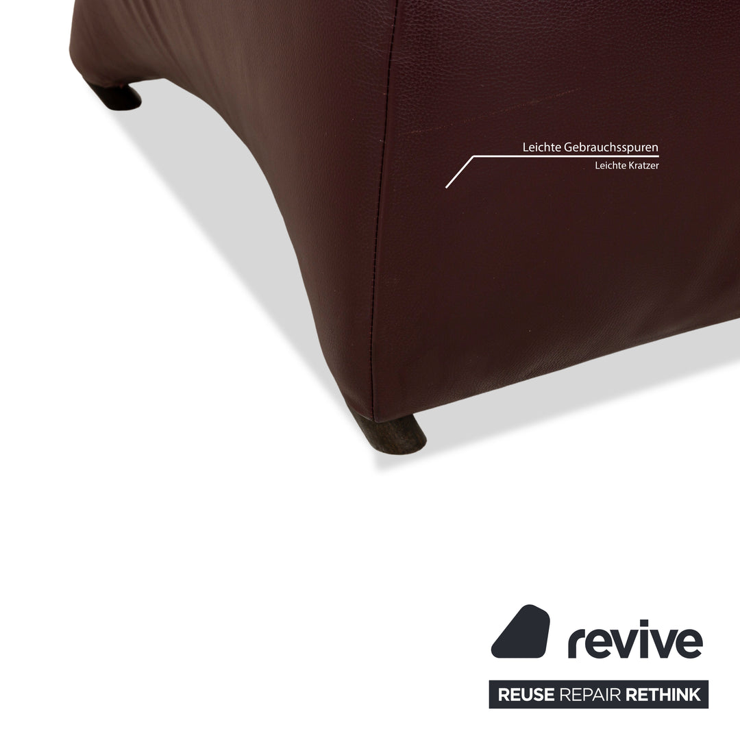 Fauteuil Jori en Cuir Rouge Rouge Foncé