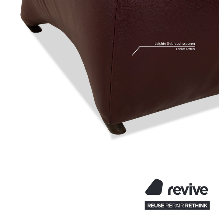 Fauteuil Jori en Cuir Rouge Rouge Foncé