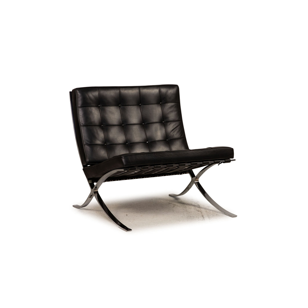 Knoll International Barcelona Chair Leather Armchair Black by Ludwig Mies van der Rohe