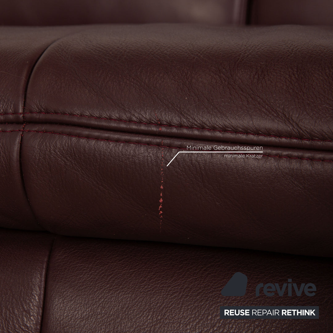 Koinor Diva Leder Ecksofa Braun Aubergine Sofa Couch Recamiere links