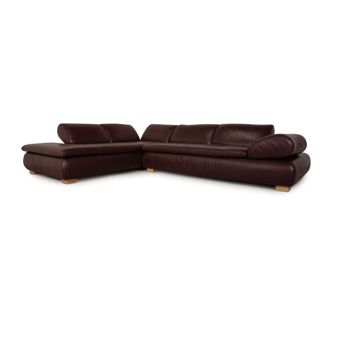 Koinor Diva Leder Ecksofa Braun Aubergine Sofa Couch Recamiere links