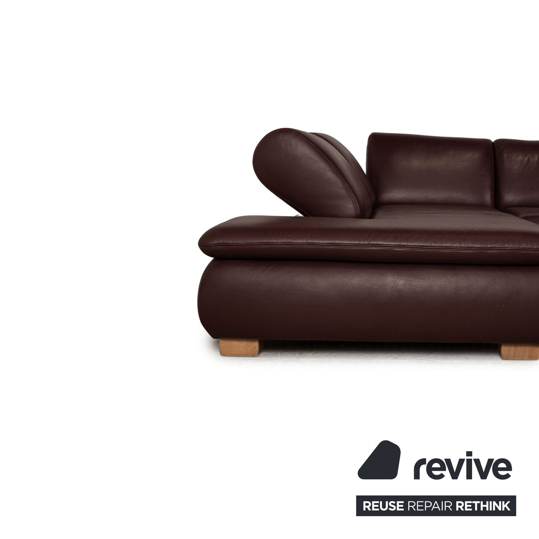 Koinor Diva Leder Ecksofa Braun Aubergine Sofa Couch Recamiere links