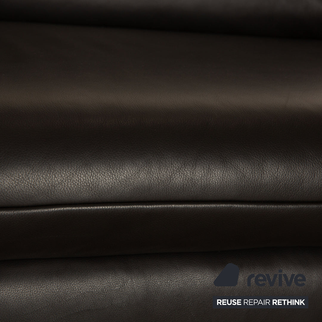 Koinor Elena Leder Dreisitzer Dunkelgrau manuelle Funktion Sofa Couch