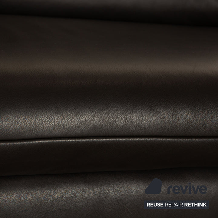 Koinor Elena Leder Dreisitzer Dunkelgrau manuelle Funktion Sofa Couch