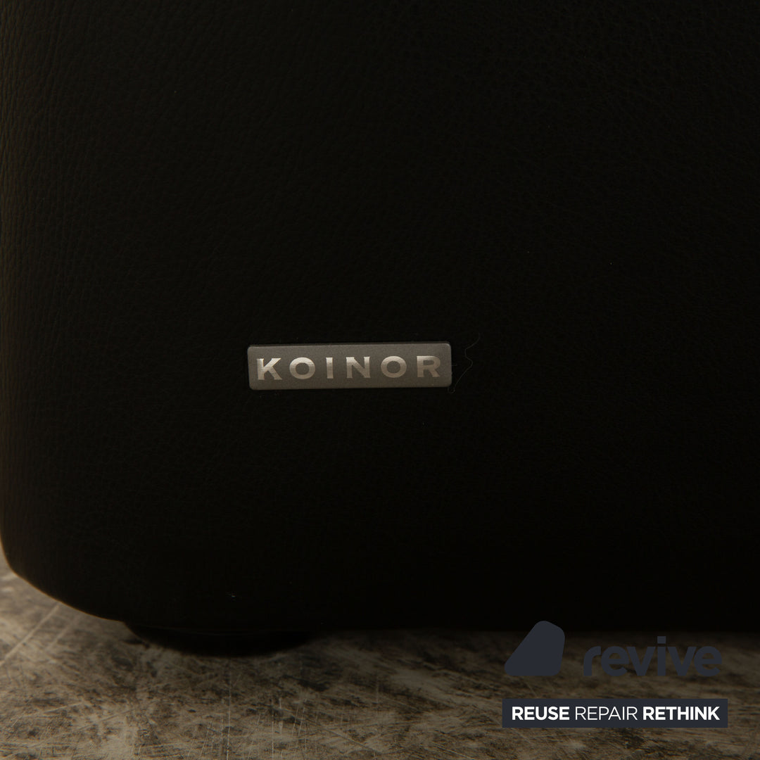 Koinor Elena Leather Three Seater Black Electric Function Sofa Couch