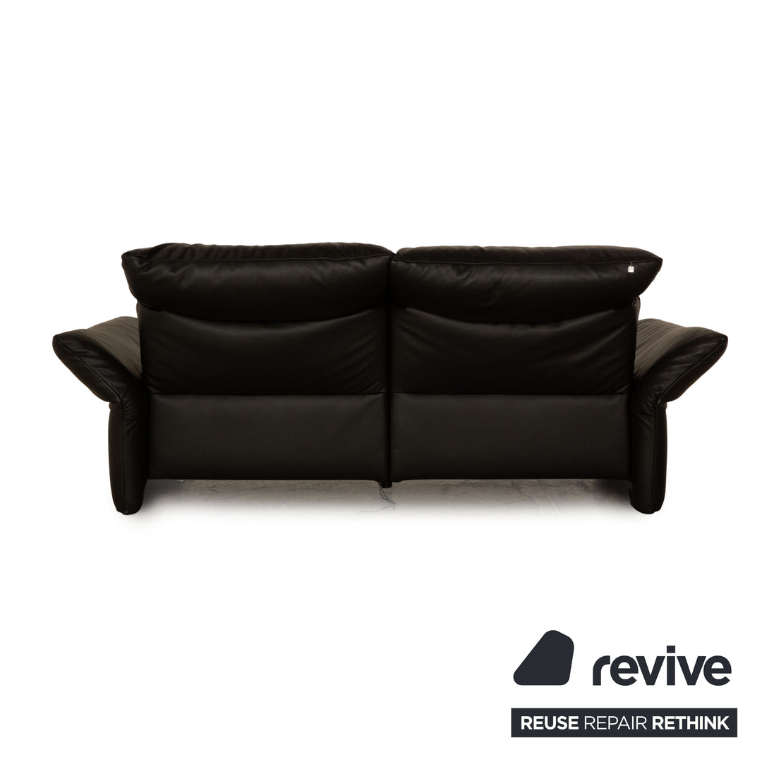 Koinor Elena Leather Three Seater Black Electric Function Sofa Couch