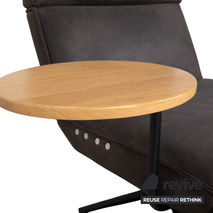 Koinor Etino Stoff Holz Sessel Beistelltisch Grau Anthrazit Schiefer elektrische Funktion