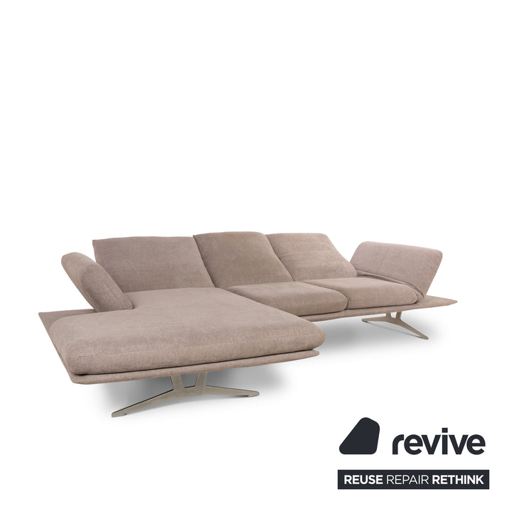 Koinor Francis canapé d'angle en tissu gris récamiere gauche fonction manuelle canapé canapé