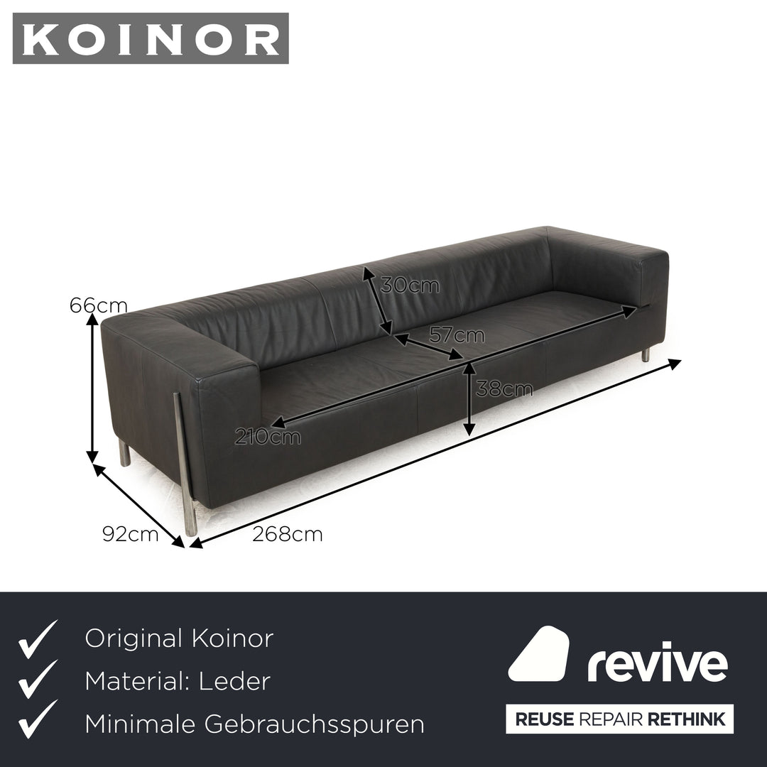 Koinor Genesis Leder Viersitzer Grau Sofa Couch