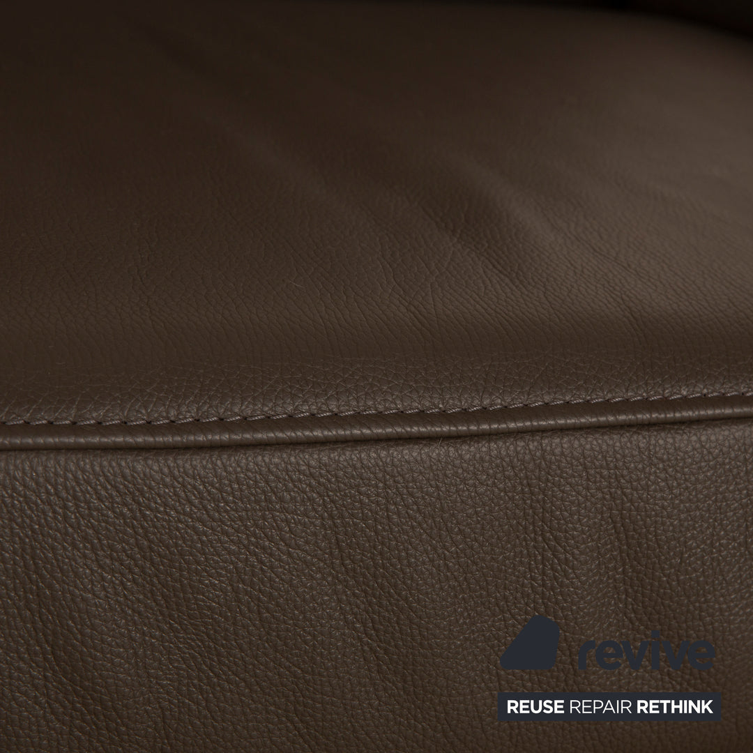 Koinor Hiero Canapé trois places en cuir gris marron