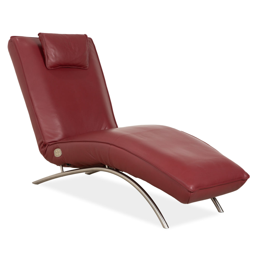 Koinor Jonas Leather Lounger Red Electric Function Battery
