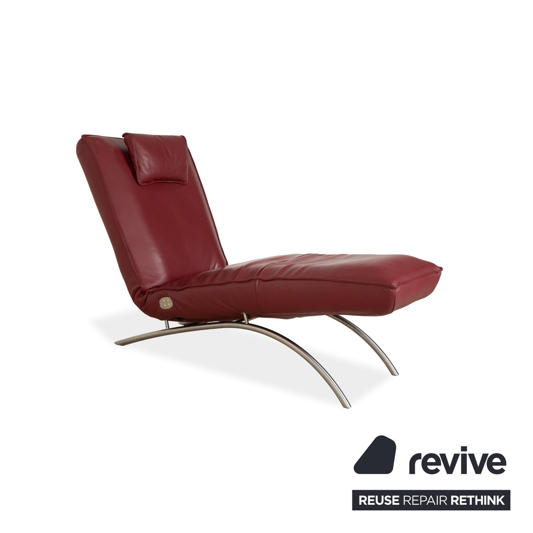 Koinor Jonas Leather Lounger Red Electric Function Battery