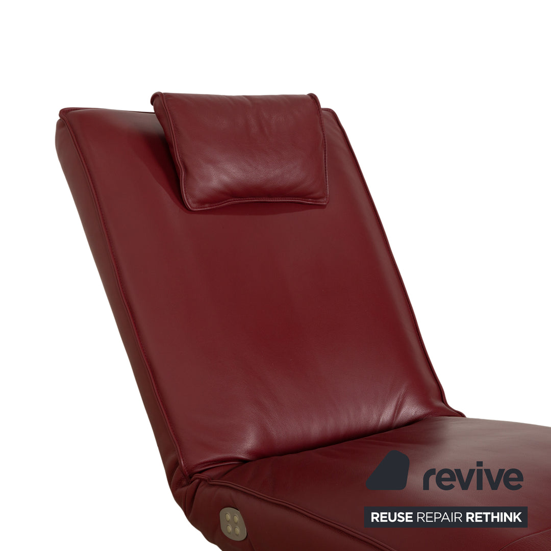 Koinor Jonas Leather Lounger Red Electric Function Battery