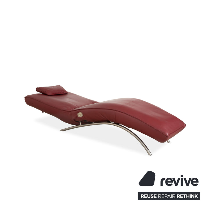 Koinor Jonas Leather Lounger Red Electric Function Battery
