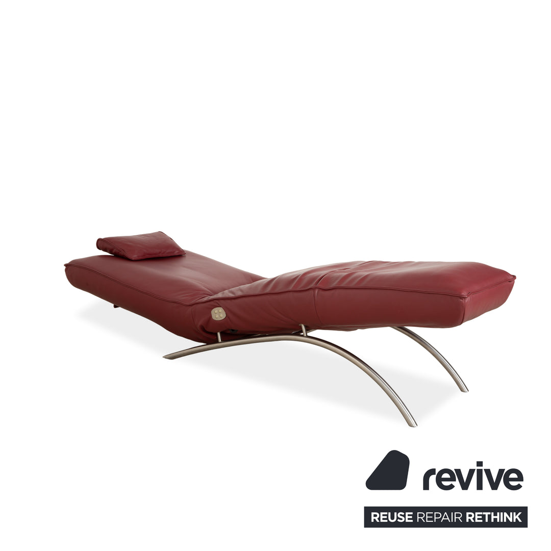 Koinor Jonas Leather Lounger Red Electric Function Battery