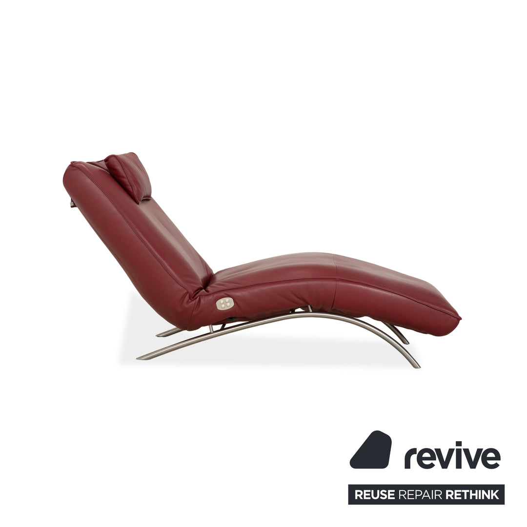 Koinor Jonas Leather Lounger Red Electric Function Battery