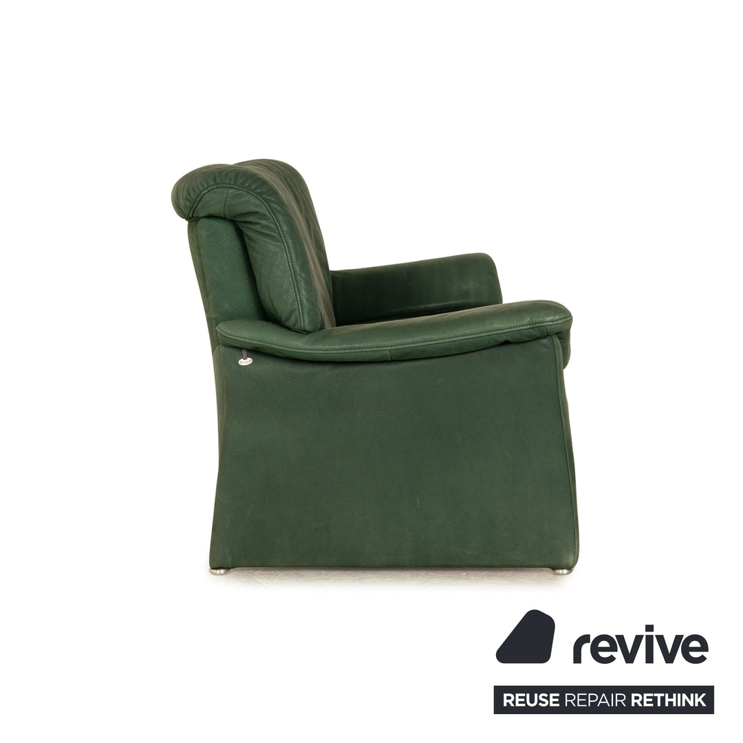 Koinor Leder Dreisitzer Grün Sofa Couch