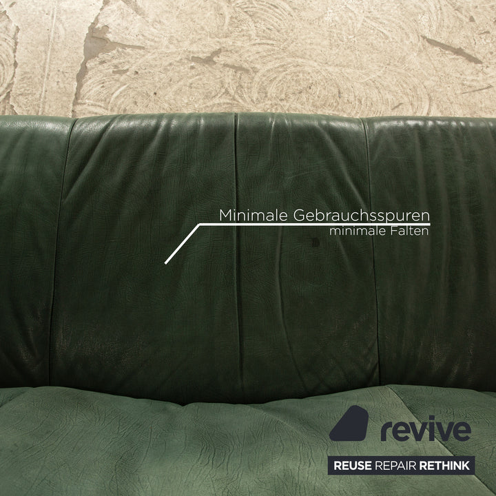 Koinor Leder Dreisitzer Grün Sofa Couch