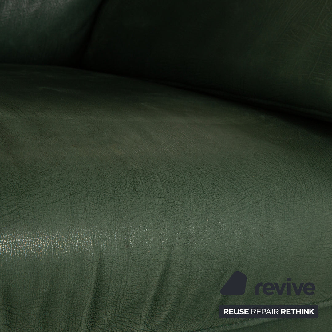 Koinor Leder Dreisitzer Grün Sofa Couch