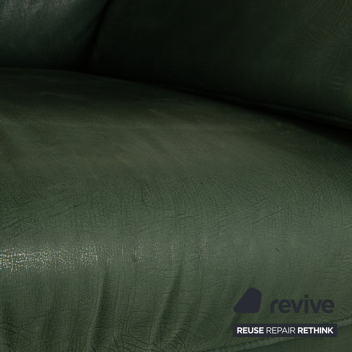 Koinor Leder Dreisitzer Grün Sofa Couch