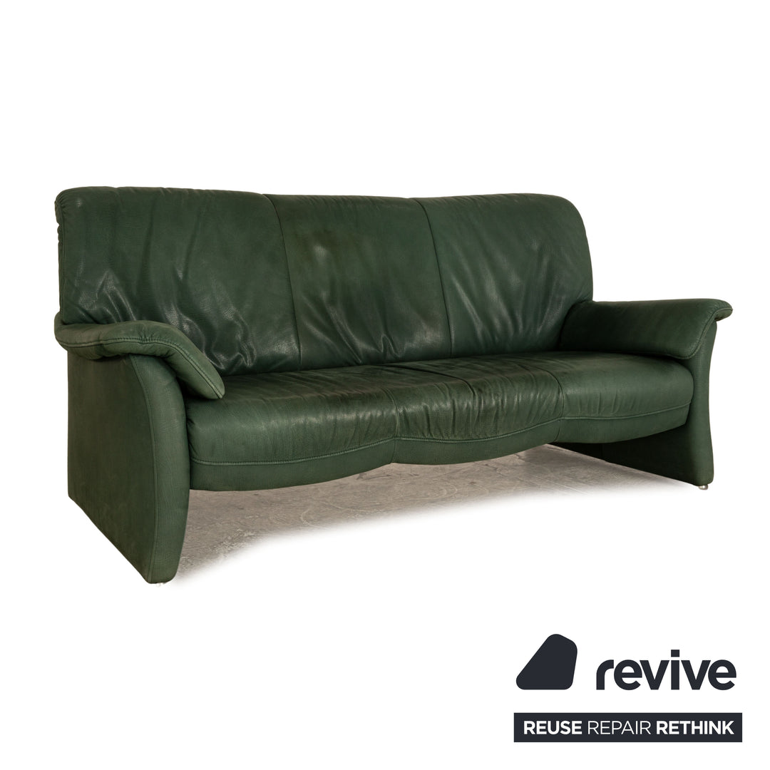 Koinor Leder Dreisitzer Grün Sofa Couch