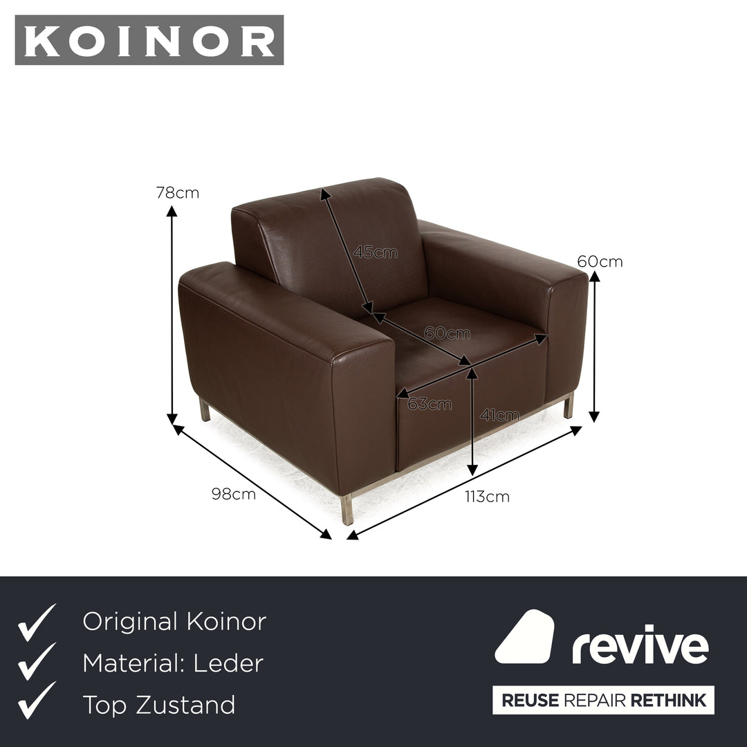 Fauteuil en cuir Koinor marron