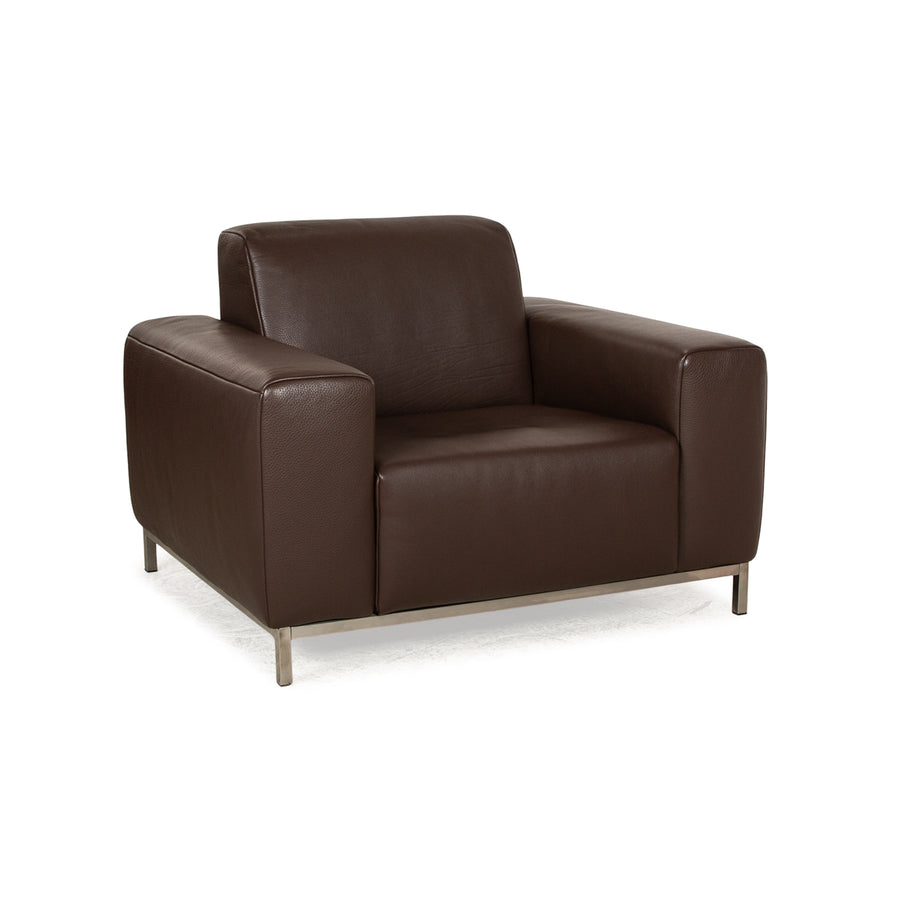 Fauteuil en cuir Koinor marron